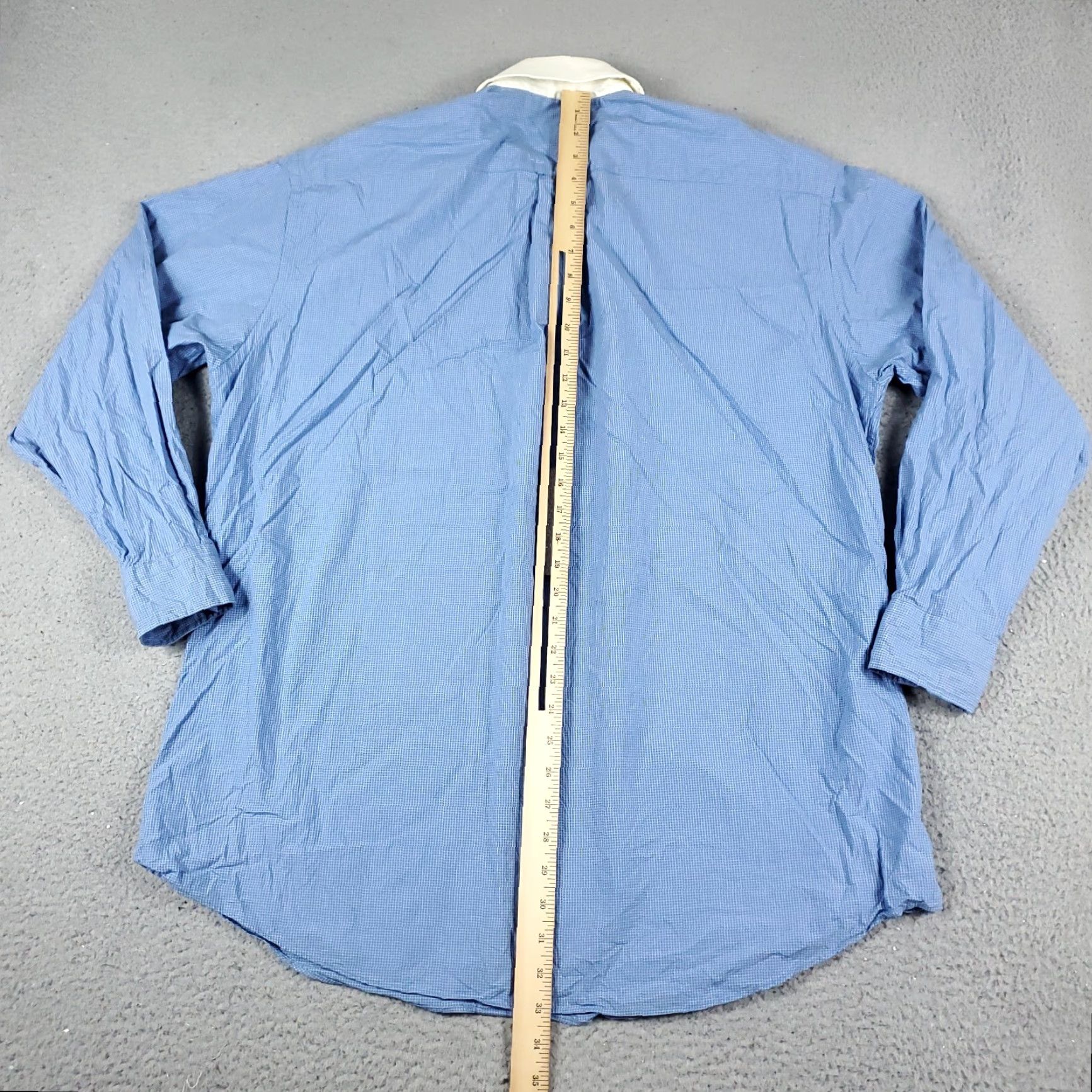Tommy Hilfiger TOMMY HILFIGER Dress Shirt Mens 16 Blue Check Button-Up Long Sleeve Classic Preppy Size 42R - 3 Thumbnail