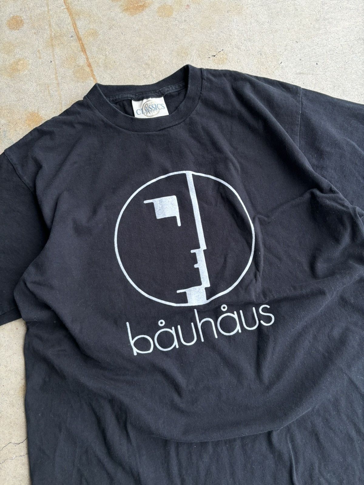 Band Tees Crazy 80s Bauhaus Simple Logo Boxy Faded Black Shirt Size US L / EU 52-54 / 3 - 3 Thumbnail
