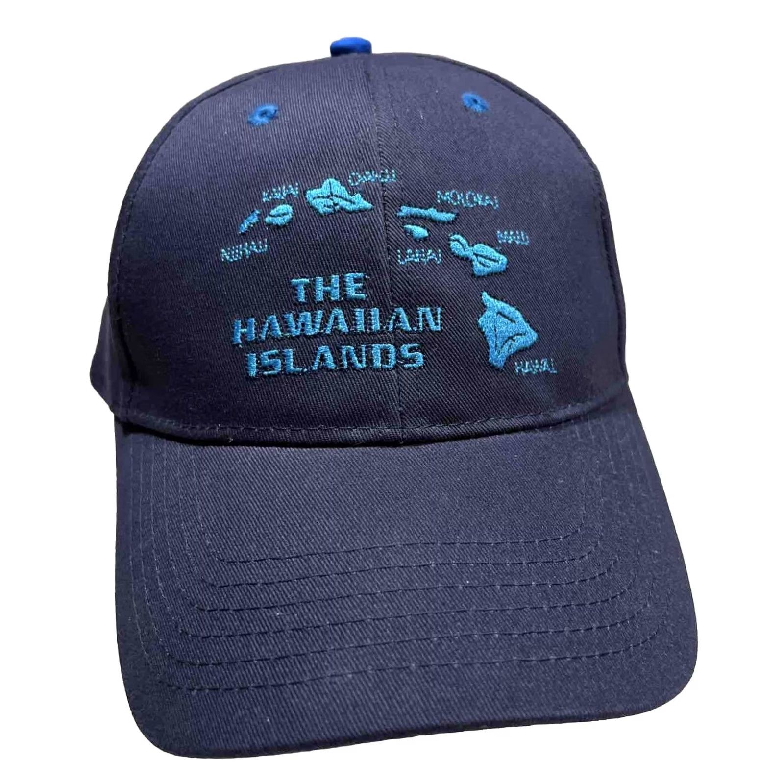 Vintage VINTAGE Headwear Hawaiian Baseball Cap Adjustable One Size Men Blue Hawaiian Islands Surfware Hat Size ONE SIZE - 2 Thumbnail