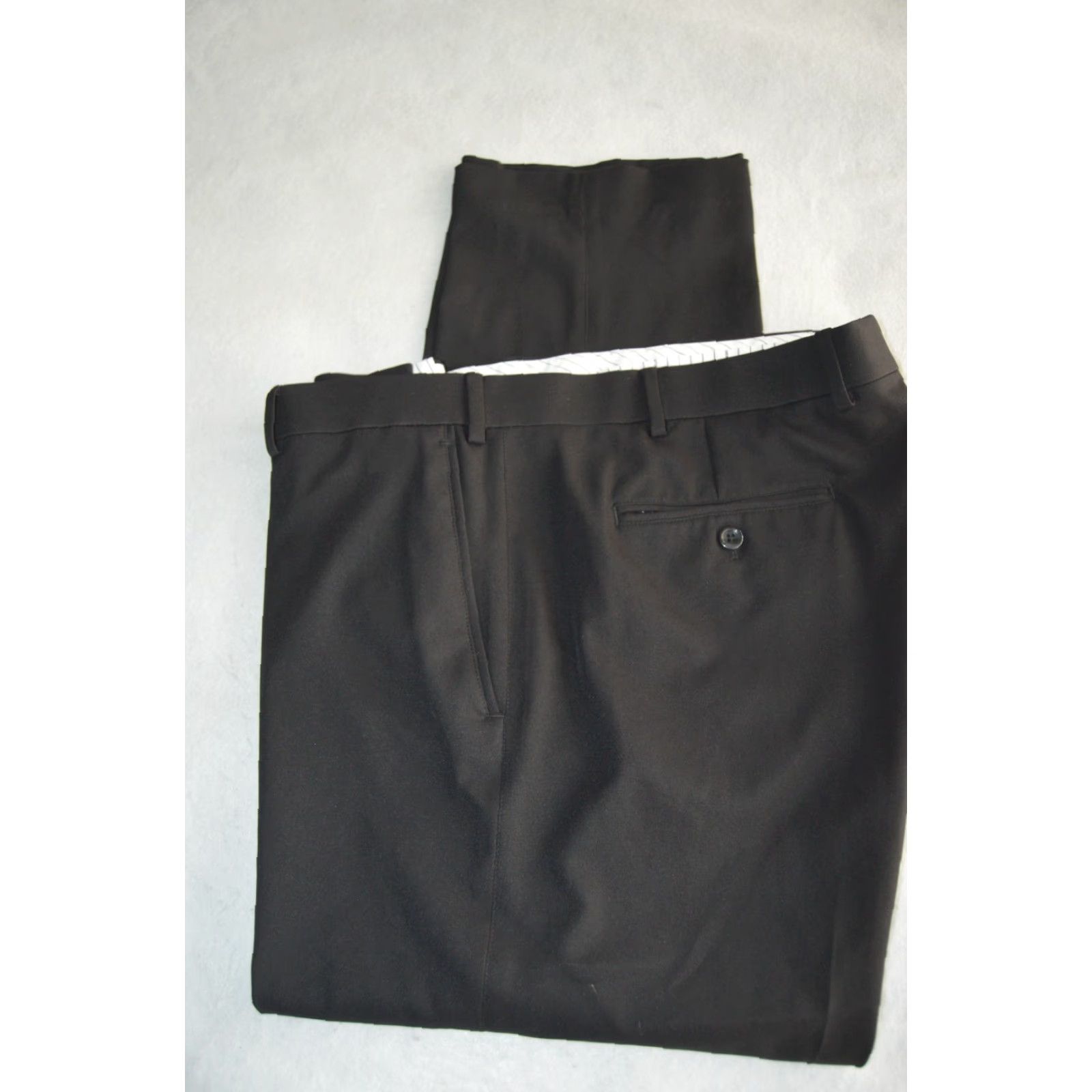 Hart Schaffner Marx Hart Schaffner Marx Pants 42x29 Black State Street Wool/Polyester Dress Pants Men Regular 42 in Black City College Preppy Wedding 90s Mens Size US 42 / EU 58 - 4 Thumbnail