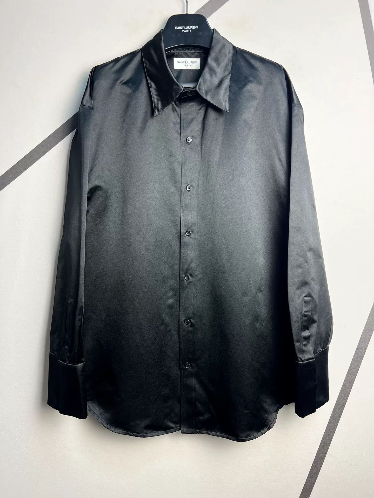 Saint Laurent Paris Saint Laurent Black Silk Runway Shirt Size US M / EU 48-50 / 2 - 1 Thumbnail