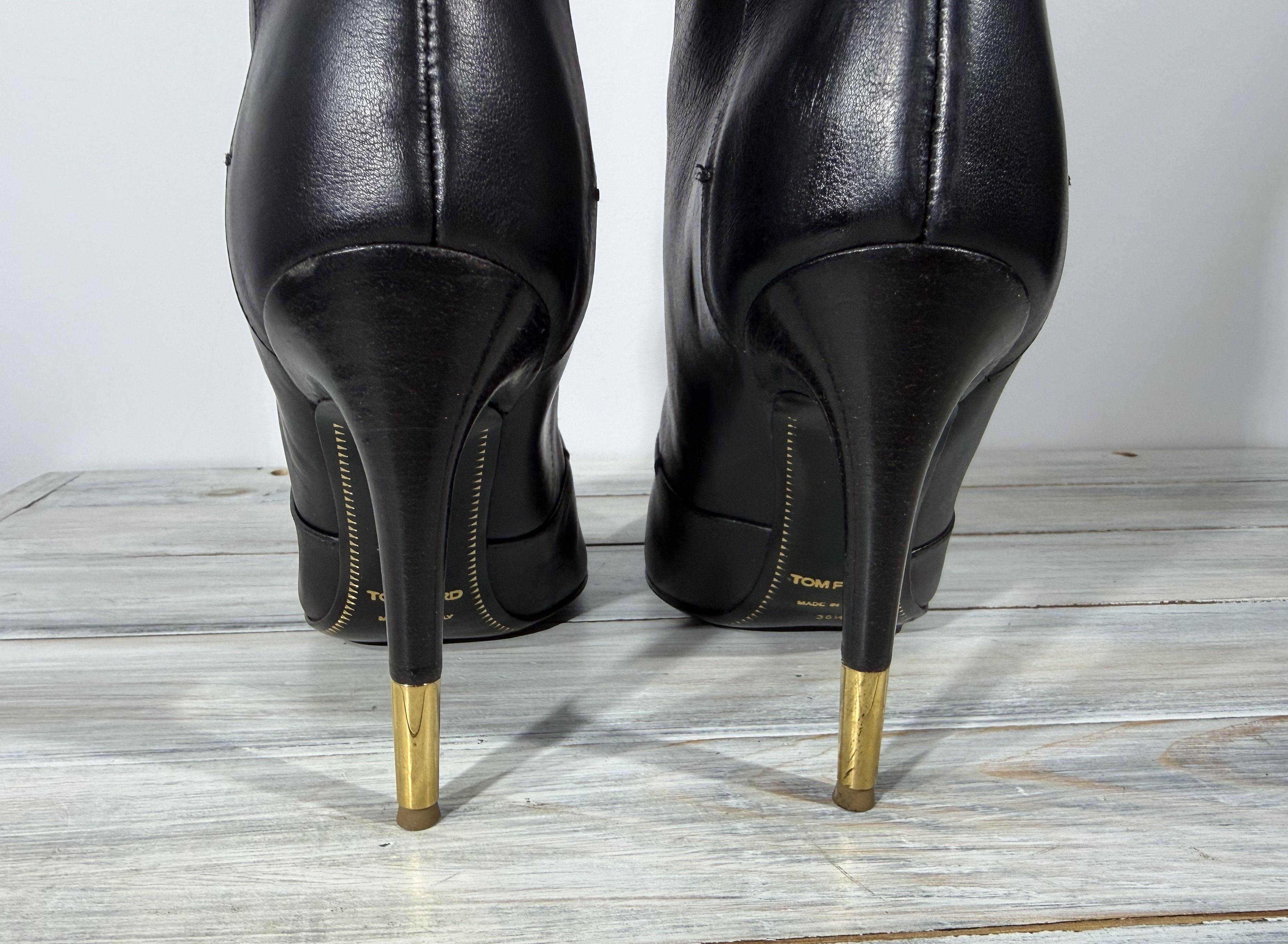 TOM FORD Embellished Leather Over-The-Knee Boots MadeinItaly