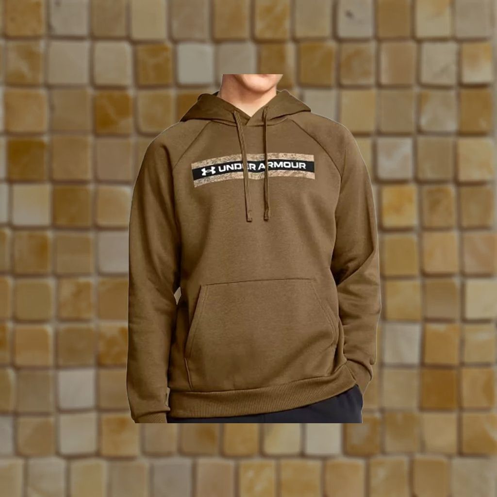 Under Armour New Under Armour Rival Fleece Camo Chest Stripe Hoodie SWEATSHIRT GREEN L Size US L / EU 52-54 / 3 - 1 Preview