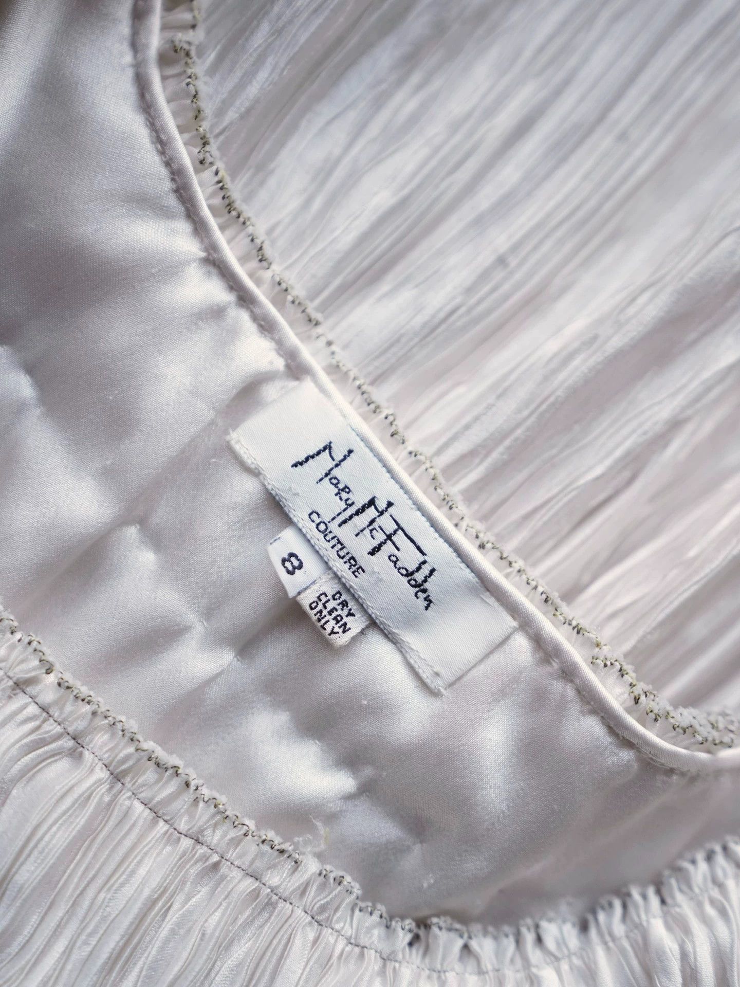 Mary McFadden Mary McFadden Couture White Pleated Tie Lined Dress US8 Size M / US 6-8 / IT 42-44 - 4 Thumbnail