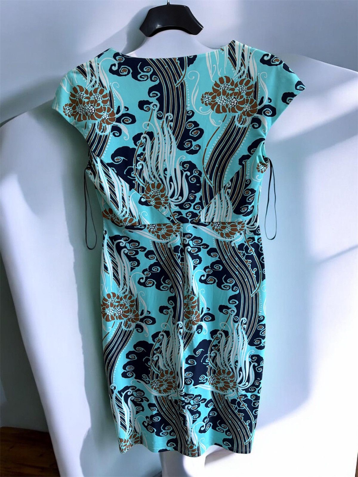Roberto Cavalli Roberto Cavalli Class Blue Floral Waves Print Sheath Dress Size M / US 6-8 / IT 42-44 - 2 Thumbnail