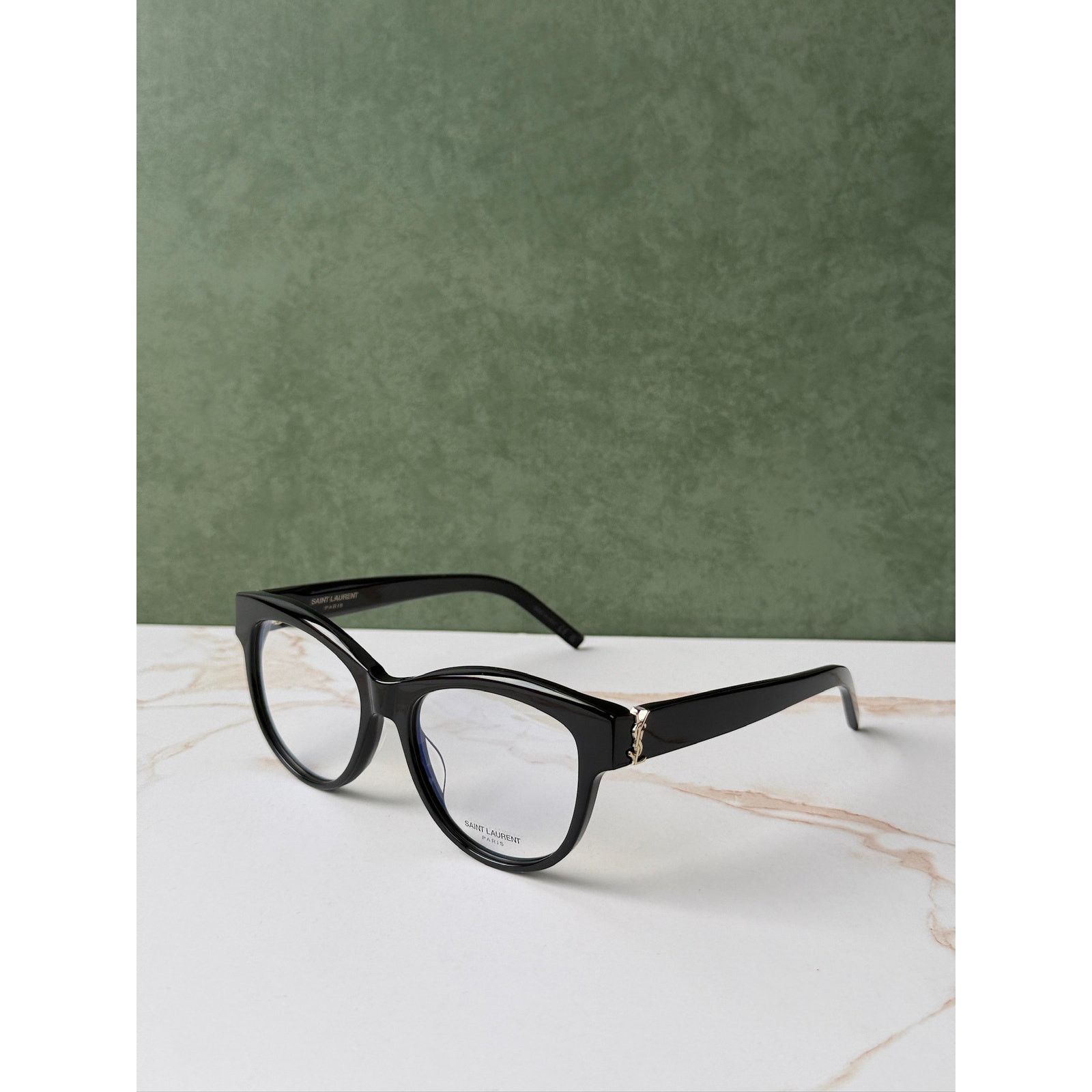 Saint Laurent Paris NEW Saint Laurent SLM108 OPT Black Logo Eyeglasses Frames Size ONE SIZE - 4 Thumbnail