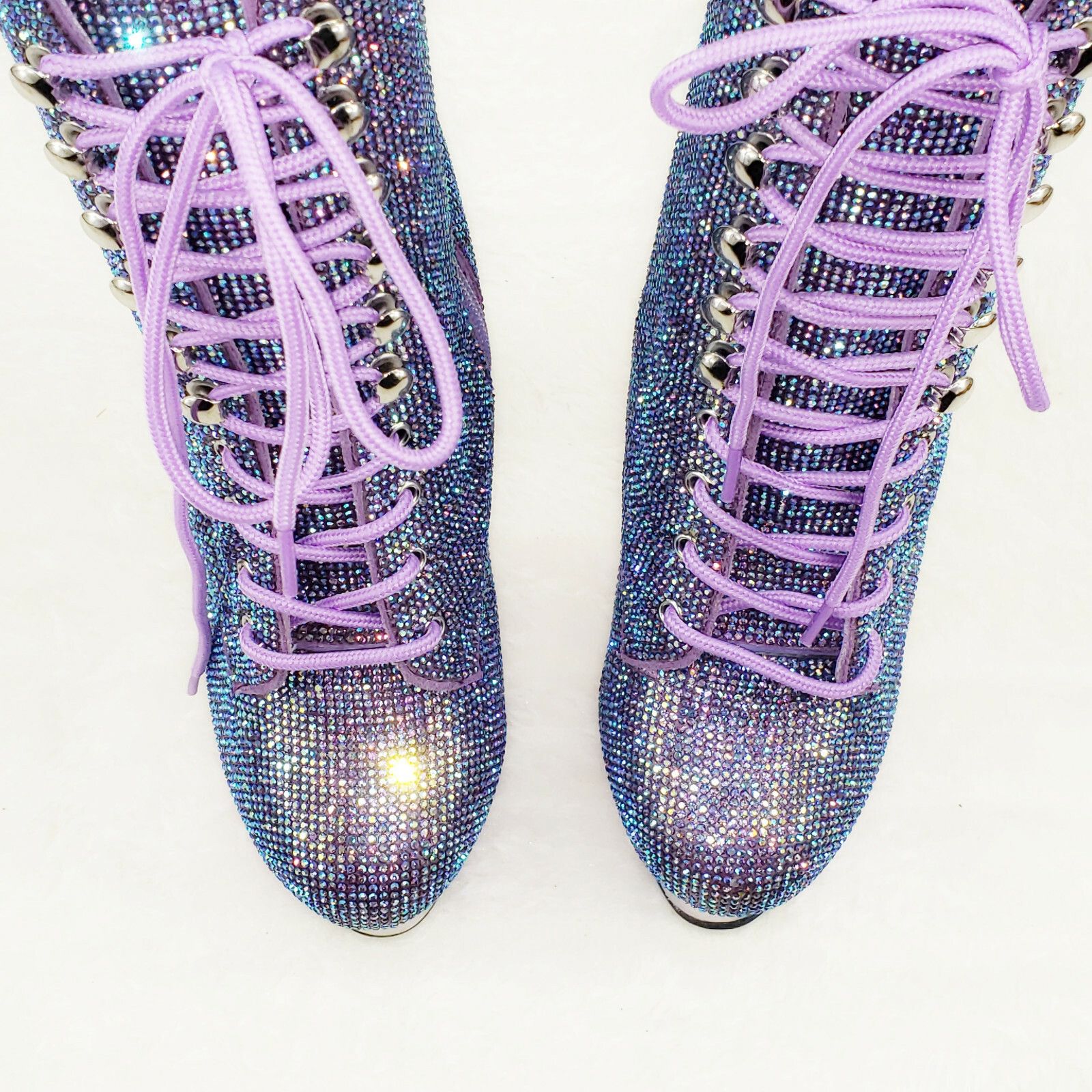Other Adore 1020CHRS Bejeweled Purple Rhinestone 7" High Heel Plat Size US 11 / IT 41 - 6 Thumbnail