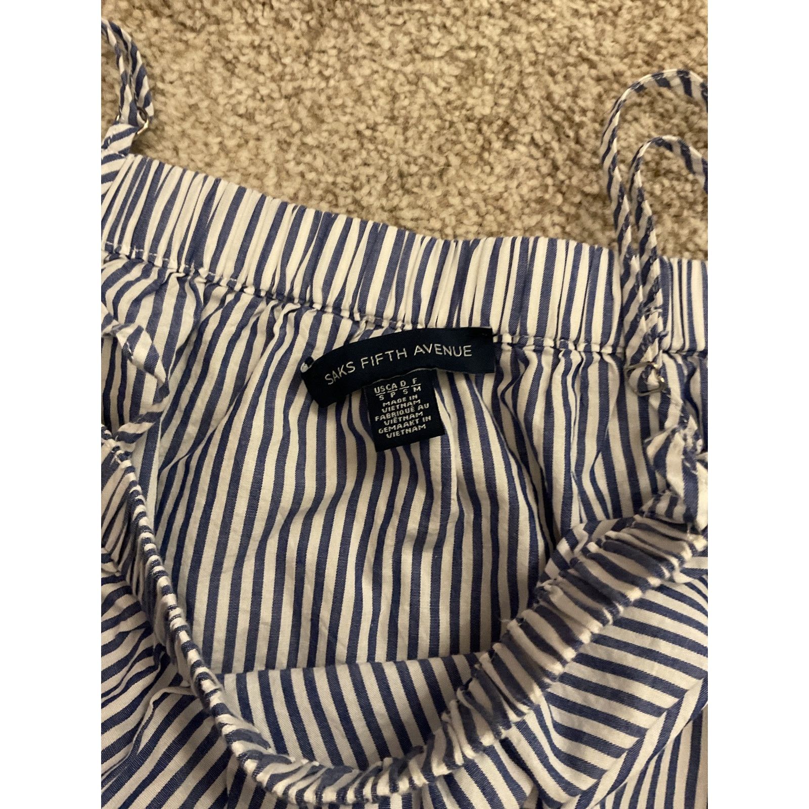 Saks Fifth Avenue Saks Fifth Avenue Stripe Off Shoulder Cold Shoulder Blouse,S Size S / US 4 / IT 40 - 4 Thumbnail
