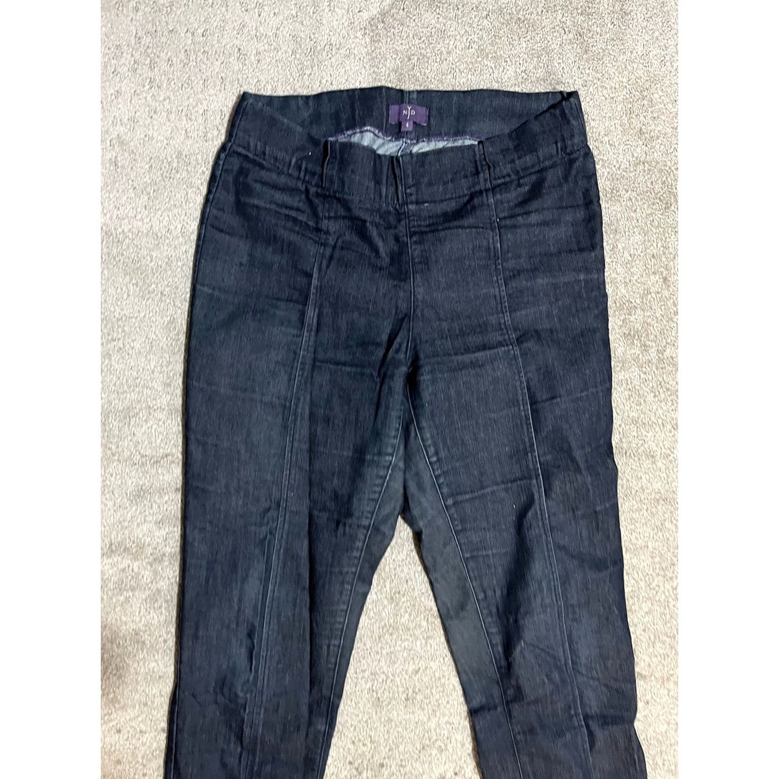 NYDJ NYDJ Jeans Women Sz 4 Dark Blue Denim Pull On High Rise Straight Leg Lift Tuck Size 27" / US 4 / IT 40 - 2 Thumbnail