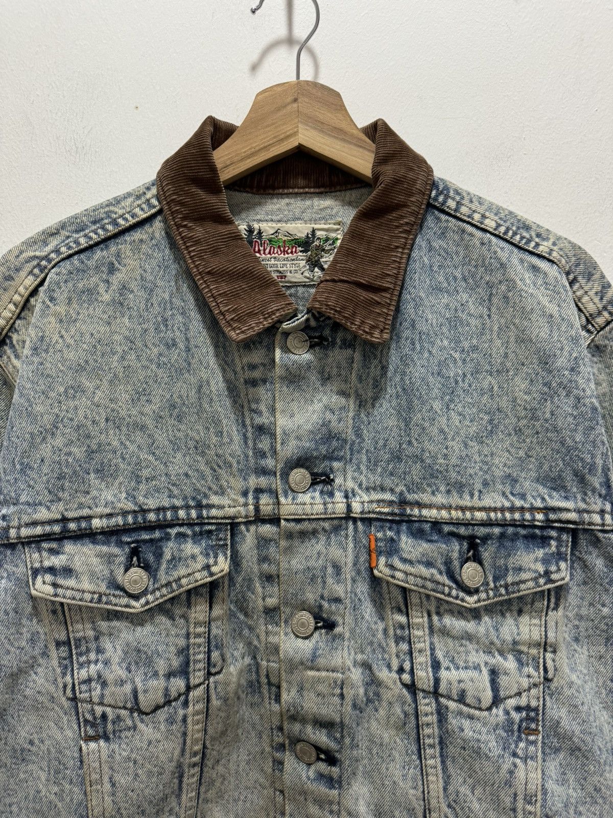 Levi's VINTAGE LEVIS ALASKA ORANGE TAB J02 ACID WASH DENIM JACKET Size US M / EU 48-50 / 2 - 2 Thumbnail