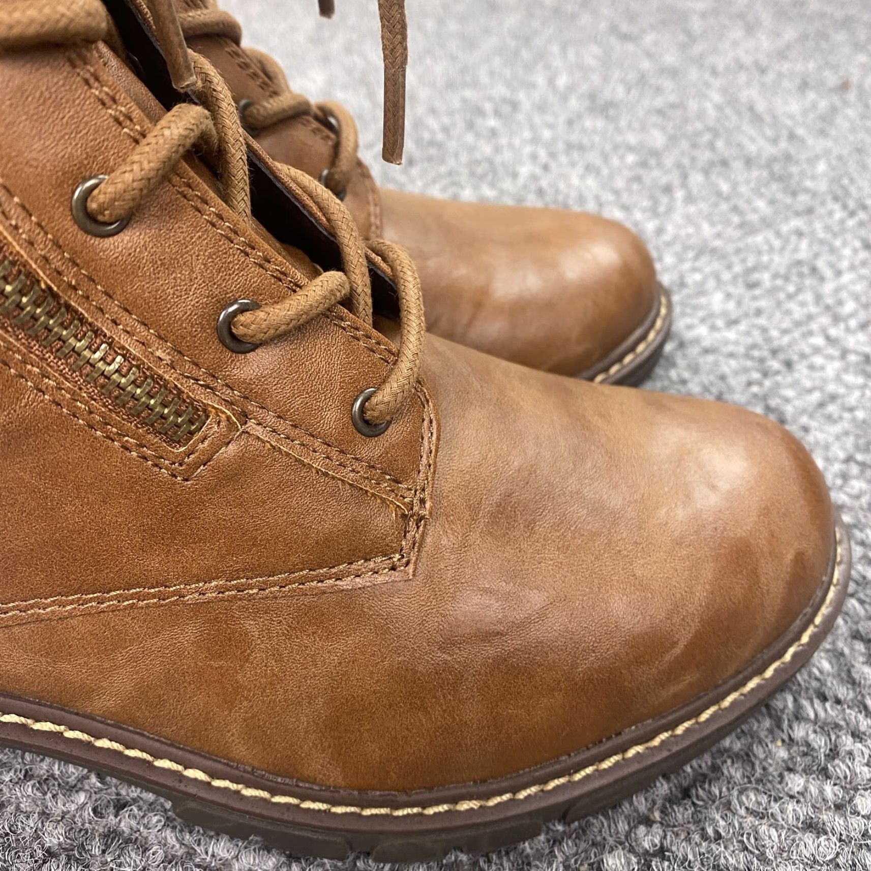 Vintage VINTAGE White Mountain Women's Combat Boots.Size 6.5 Casual Faux Leather Ankle Booties Fall Winter Size US 6.5 / IT 36.5 - 4 Thumbnail