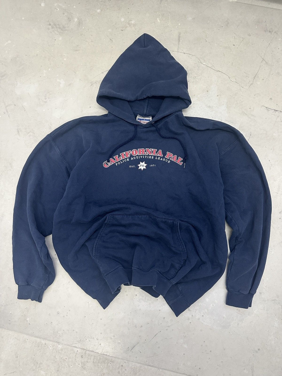 4GSELLER × Hanes × Vintage Vintage 90s Hanes Navy blue sun washed California Pal hoodie Size US XL / EU 56 / 4 - 2 Thumbnail
