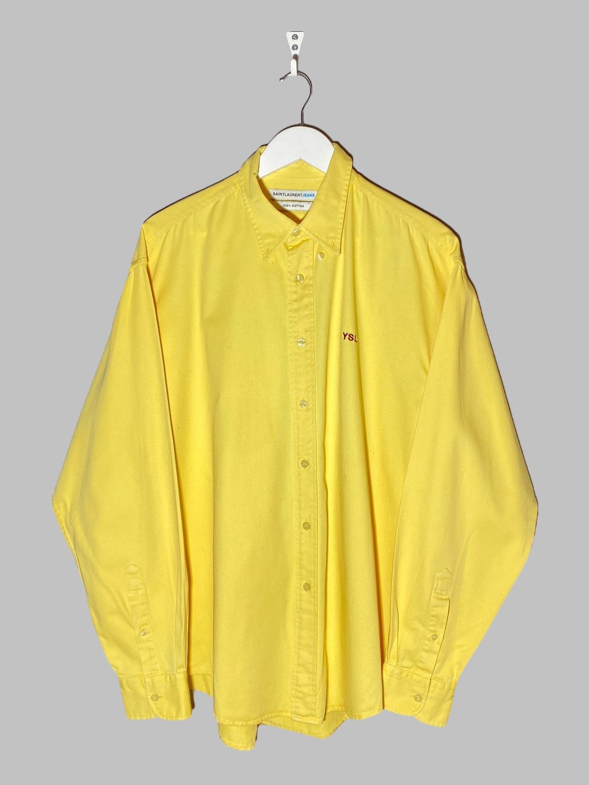 Yves Saint Laurent 🔥 Y2K SAINT LAURENT YSL YELLOW SHIRT RARE JEANS LOGO VIBES Size US L / EU 52-54 / 3 - 1 Thumbnail