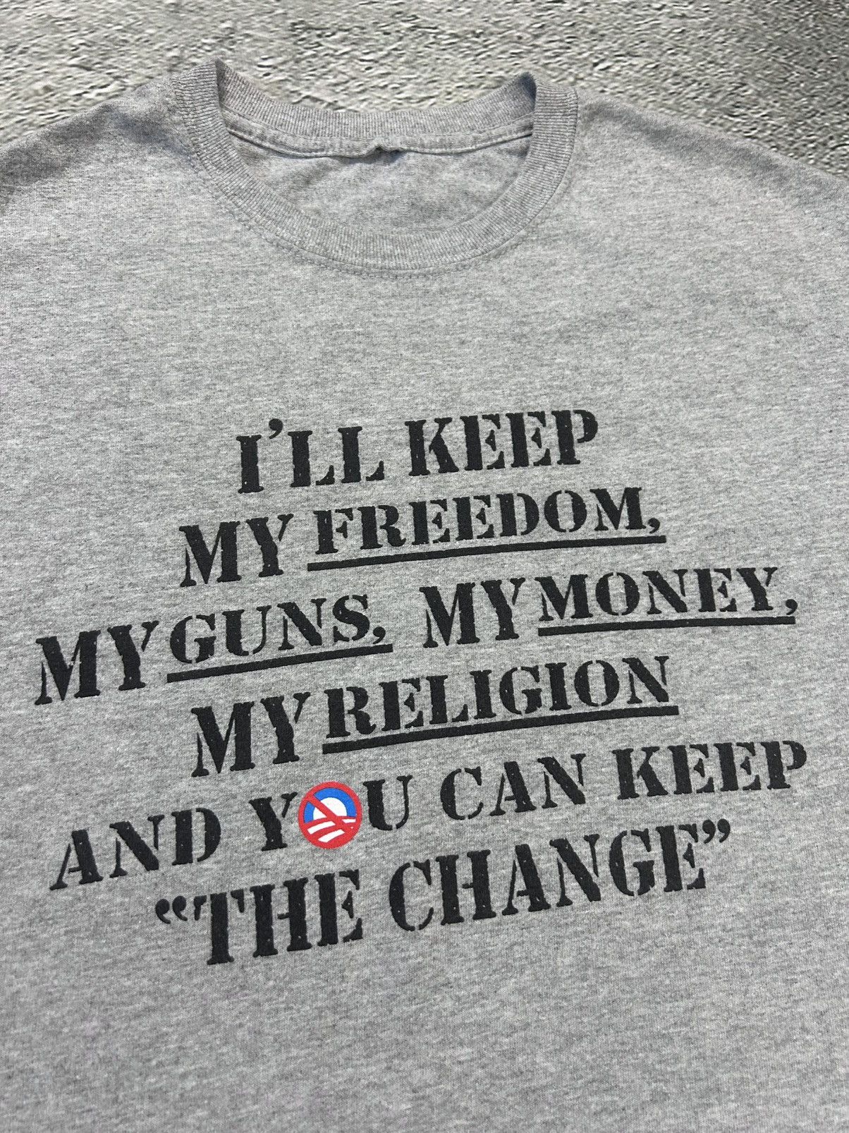 Other Vintage statement T-shirt grey freedom Size US S / EU 44-46 / 1 - 2 Thumbnail