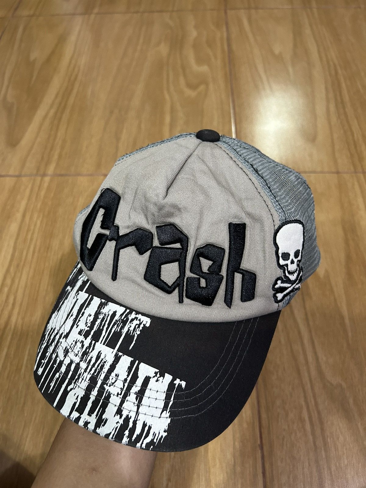 image of Archival Clothing x Avant Garde Crash Hat Trucker Poem in Black, Men's