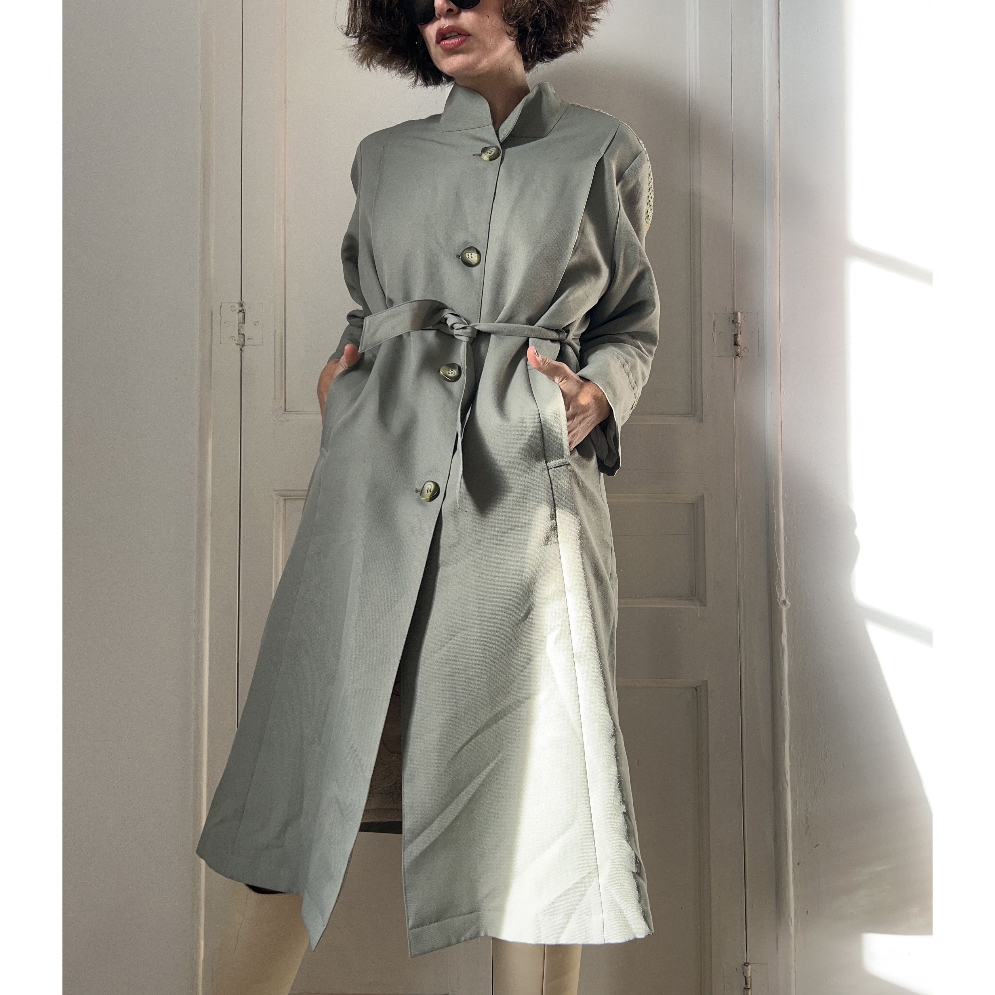 Vintage Vintage 70s Sage Green Sherpa Lined Coat Size M / US 6-8 / IT 42-44 - 1 Thumbnail