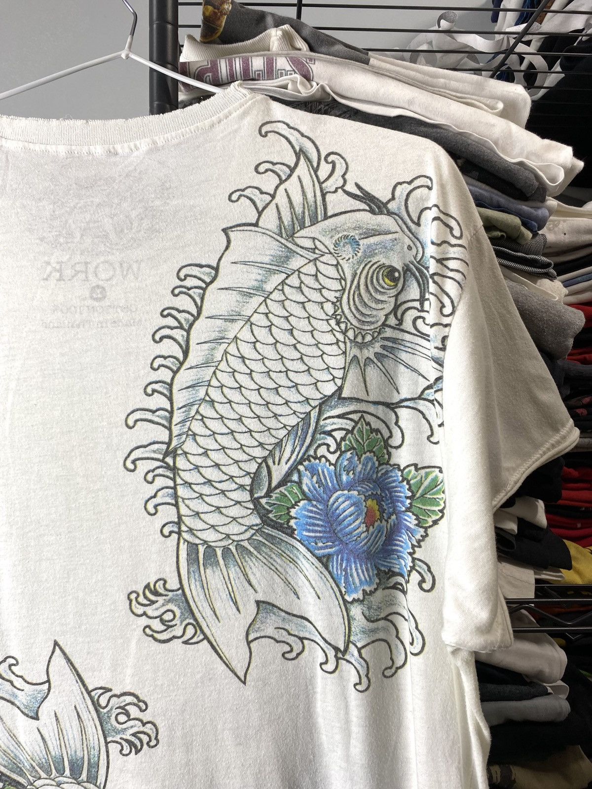 Christian Audigier Vintage Japan Style Fish Prints T Shirt Ed Hardy Style Size US L / EU 52-54 / 3 - 8 Thumbnail