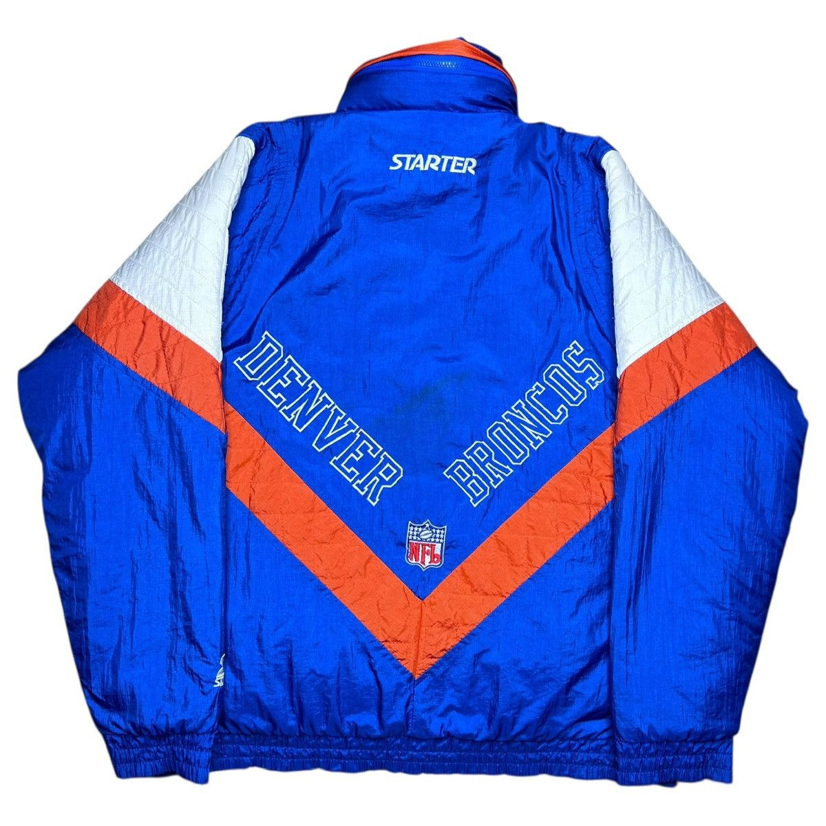 Starter Vintage 1990s NFL Denver Broncos Starter Blue Puffer Jacket Size US L / EU 52-54 / 3 - 1 Thumbnail