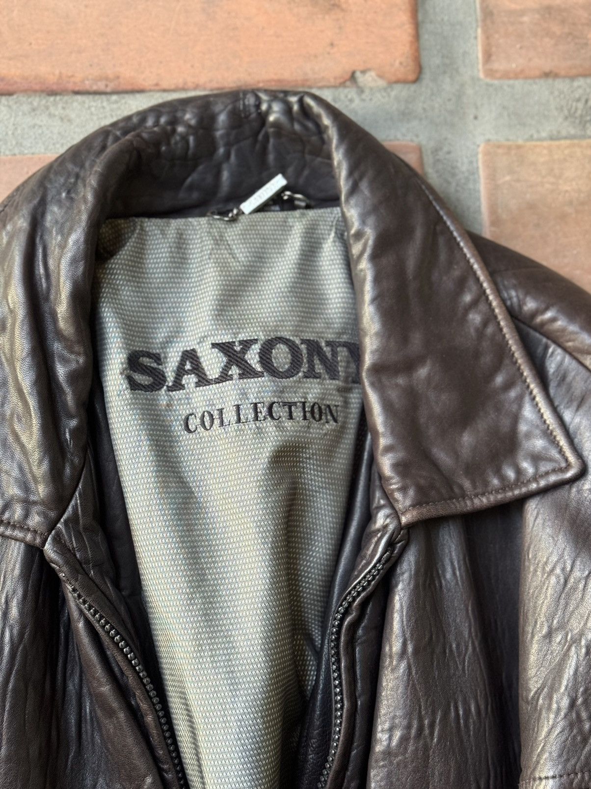 Other Vintage SAXONY COLLECTION Premium Soft Leather Jacket Size US XL / EU 56 / 4 - 2 Thumbnail