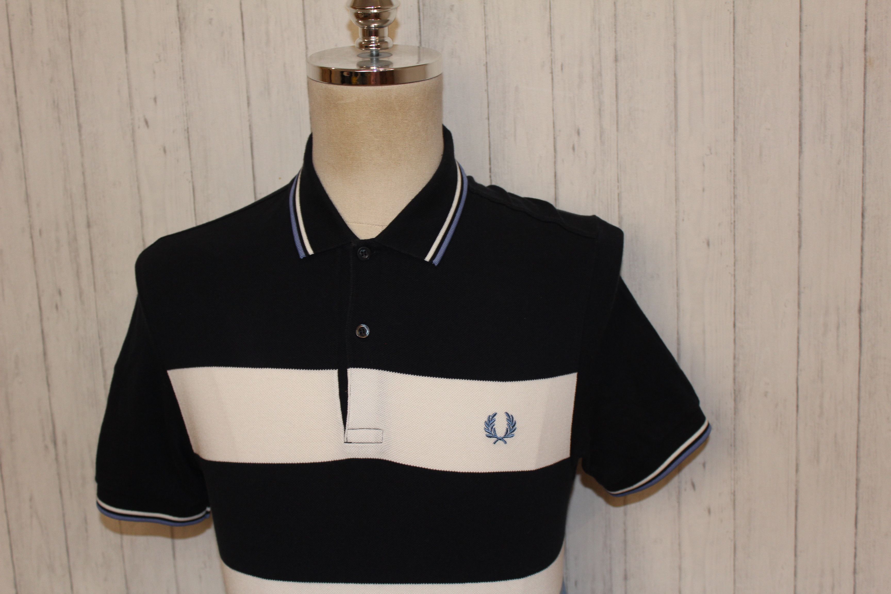 Fred Perry Fred Perry Short Sleeve Blue White Polo Shirt Size US M / EU 48-50 / 2 - 4 Thumbnail