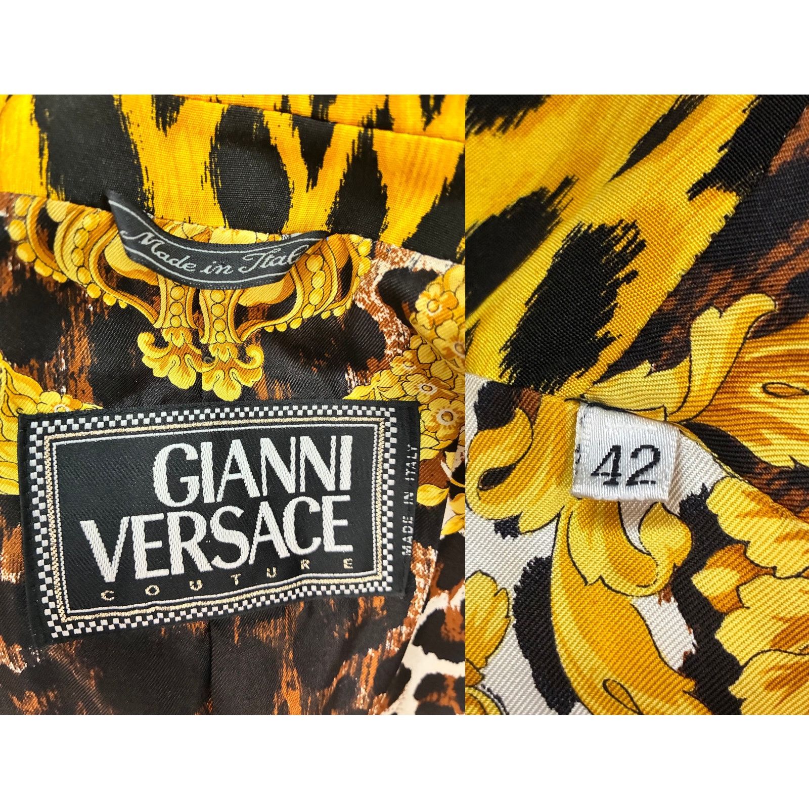 Versace × Vintage Gianni Versace Couture SS1992 Leopard Silk Blazer Size XS / US 0-2 / IT 36-38 - 3 Thumbnail