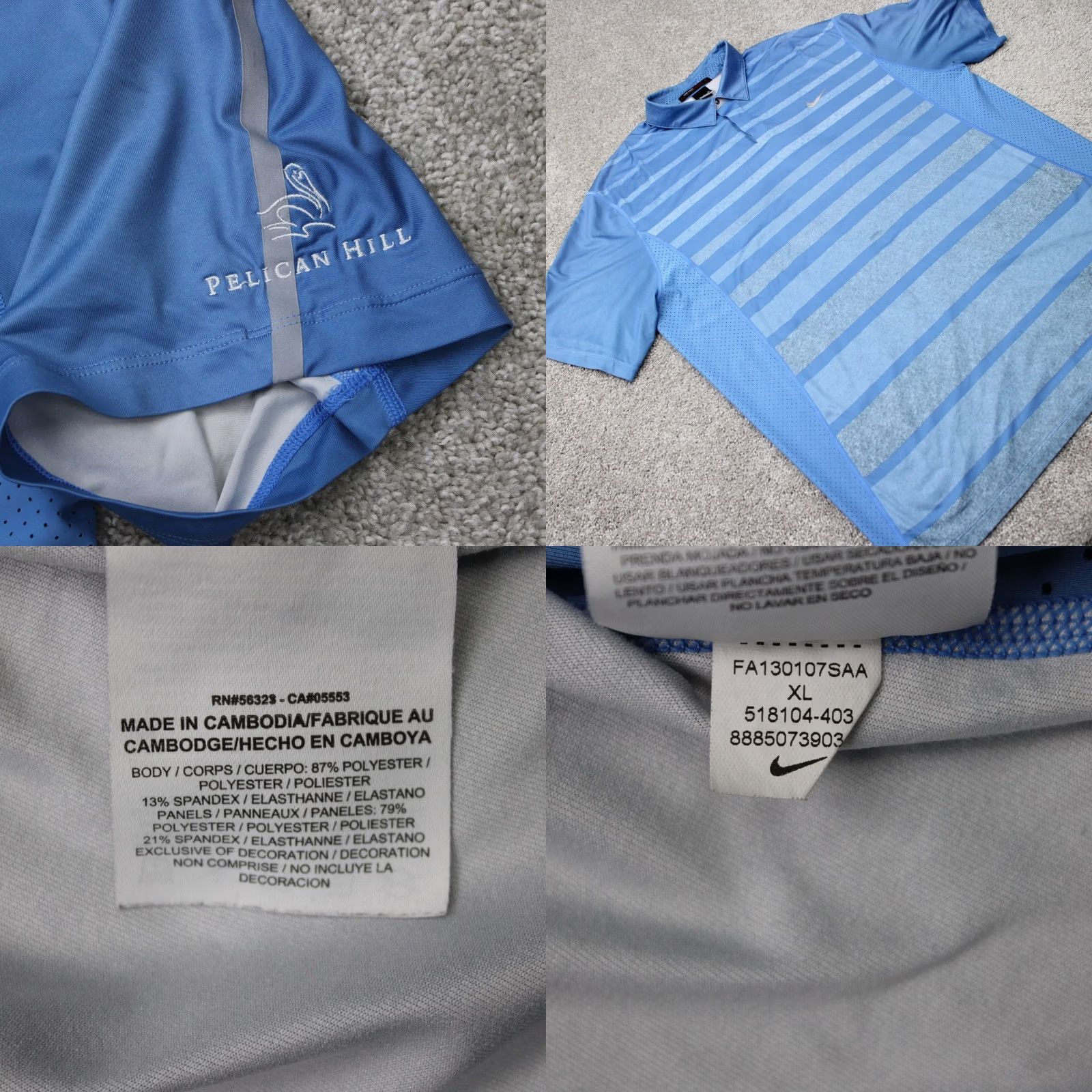 Nike Nike Tiger Woods Polo Shirt Mens XL Blue Dri-Fit Stretch Golf Short Sleeve Size US XL / EU 56 / 4 - 8 Thumbnail