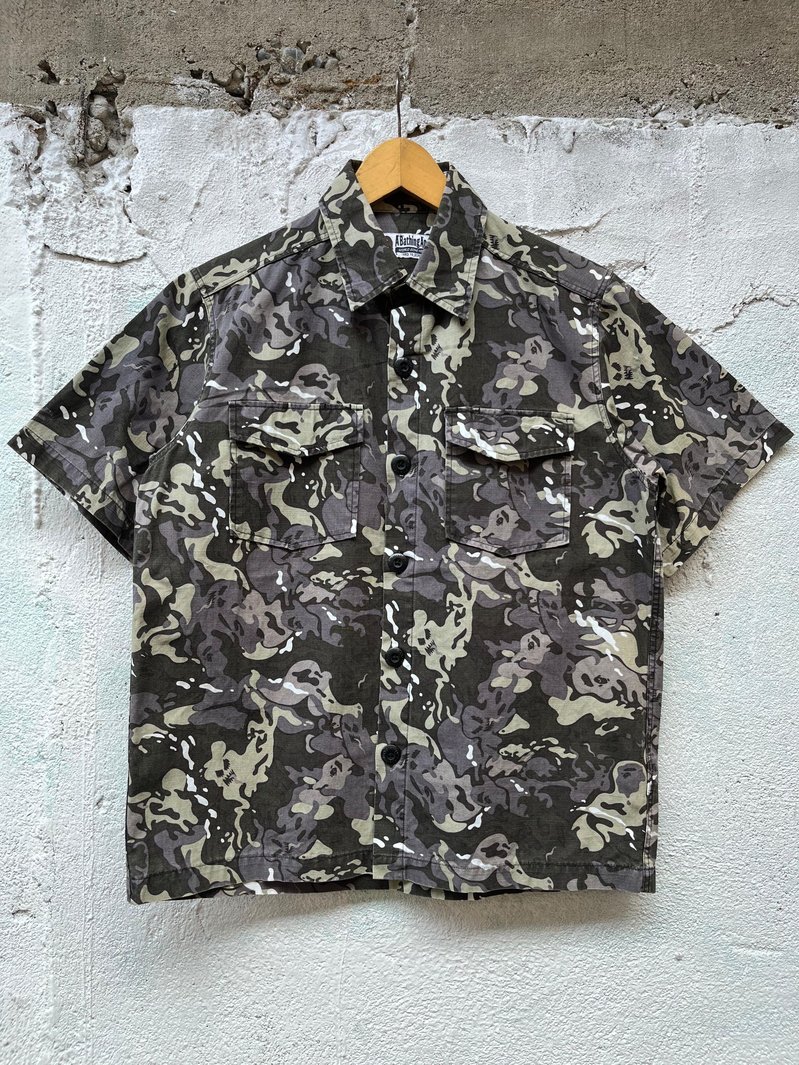 A Bathing Ape Short Sleeve Button Up Black World Gone Mad