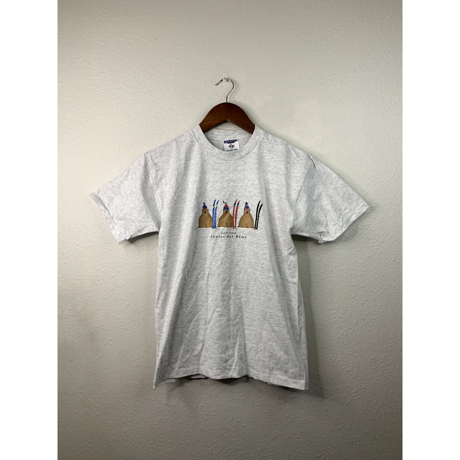 Jerzees 90s Vintage Youth L Gray Wolf Creek Junior Ski Bums Shirt Size L / US 10 / IT 46 - 1 Thumbnail