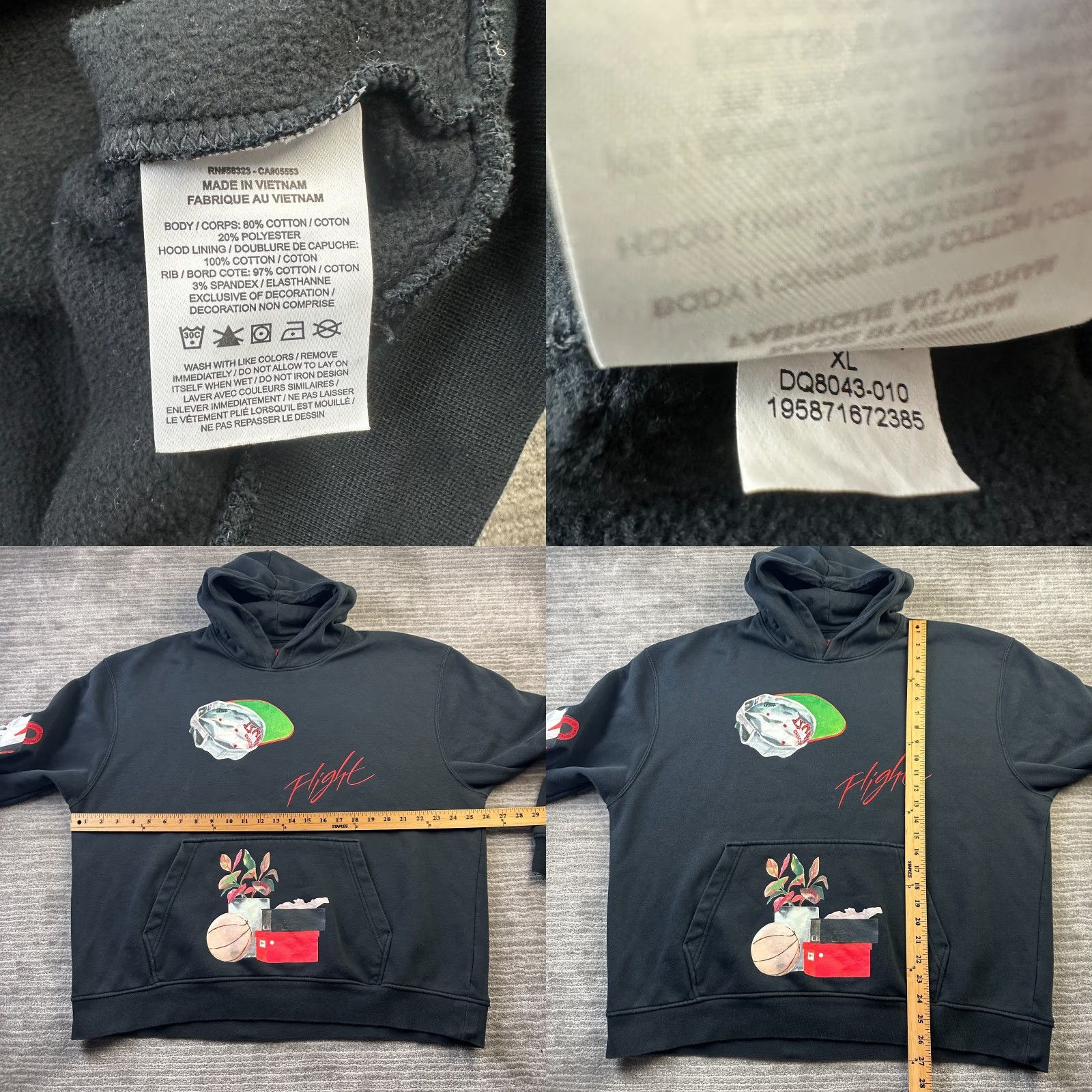 Jordan Brand Jordan Hoodie Mens XL Artist Series Jacob Rochester All Over Print Crew Neck Pockets Logo Sport Basketball Size US XL / EU 56 / 4 - 8 Thumbnail