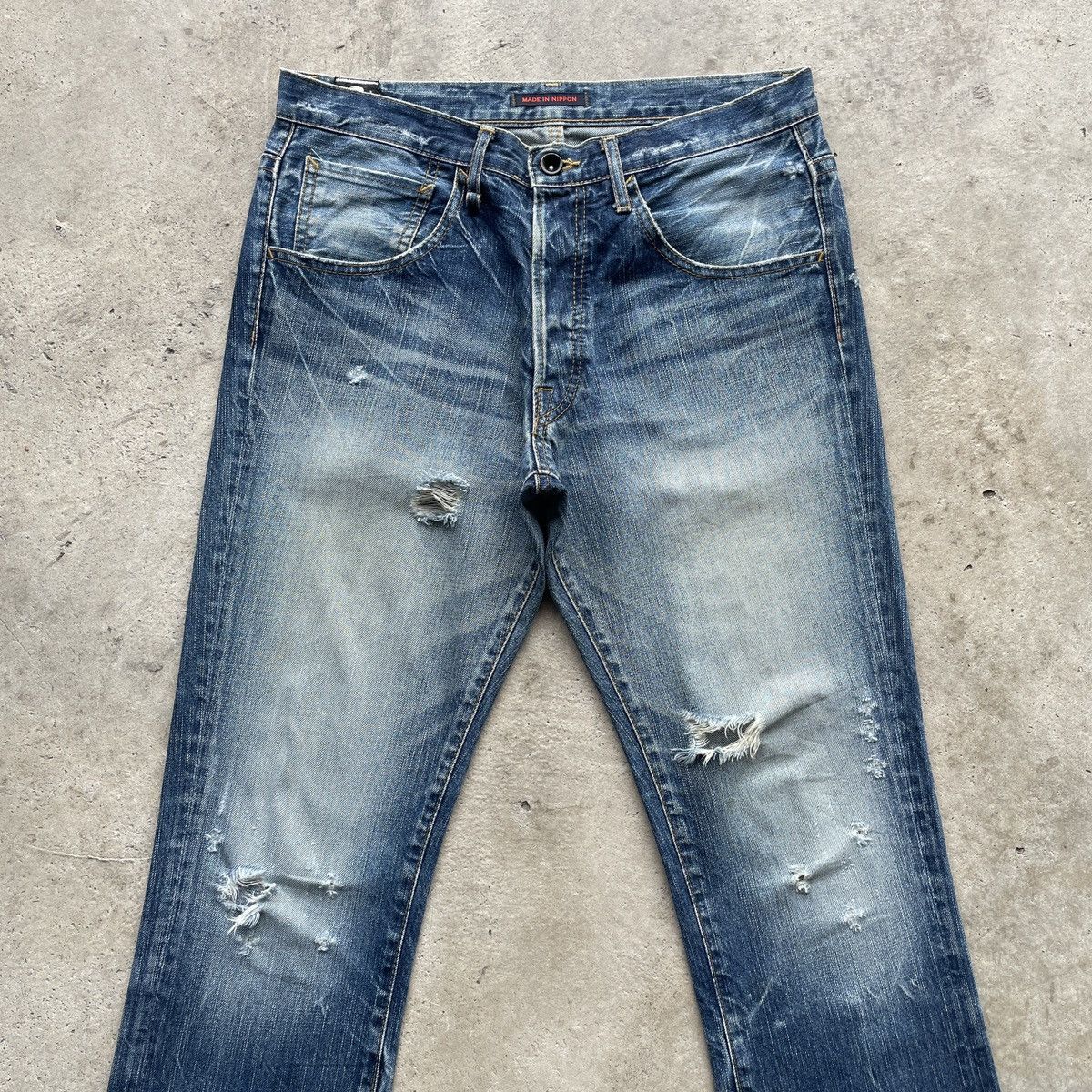 Japanese Brand × Jean × Vintage Vintage Japan Distressed Faded Jeans Denim Pants Rare Size US 31 - 3 Thumbnail