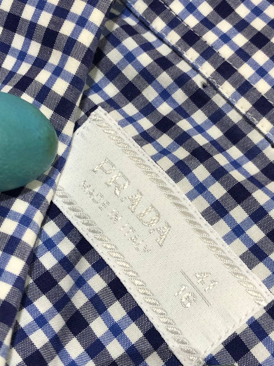 Prada Luxury Prada Classic Fit Checkered Button Up Shirt Size L Size US L / EU 52-54 / 3 - 2 Thumbnail