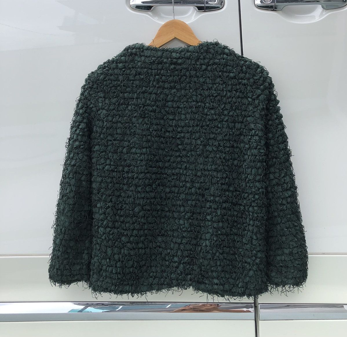 Zara Zara Green Fuzzy Fringe Jacket Size S Size S / US 4 / IT 40 - 3 Thumbnail