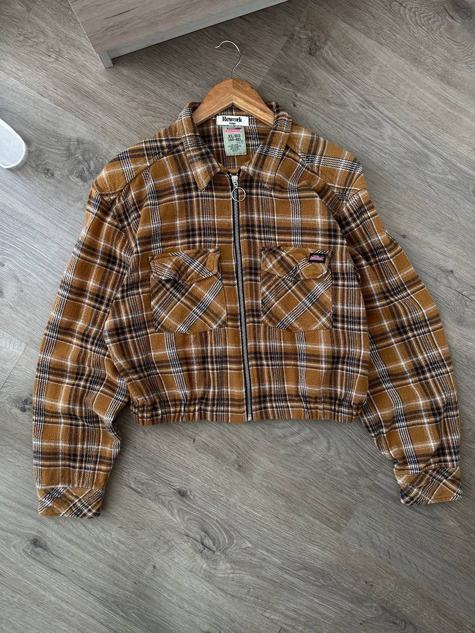 Dickies × Vintage Vintage Dickies Brown Pocket Zip Hoodie Size US L / EU 52-54 / 3 - 4 Thumbnail