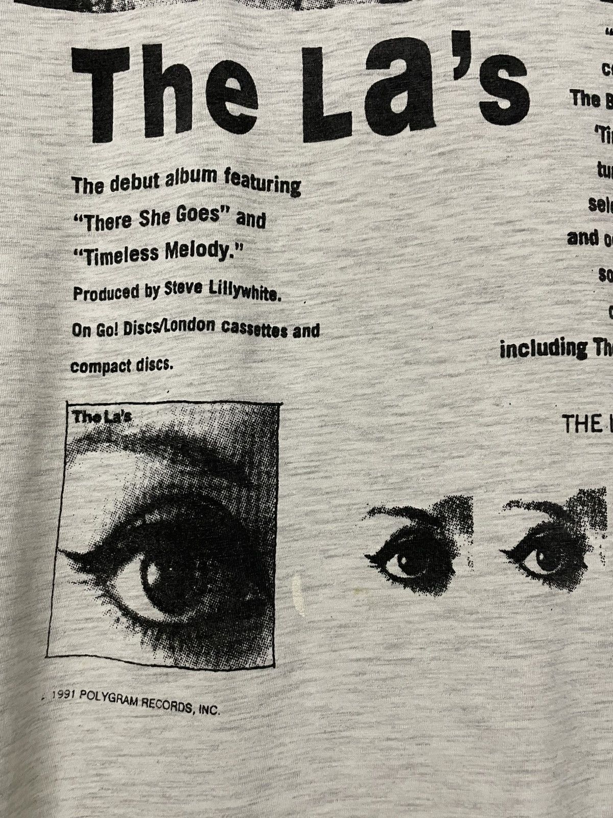 Vintage Vintage 1991 The La’s Band Liverpool Plays Eye Rare Tee Size US XL / EU 56 / 4 - 9 Thumbnail