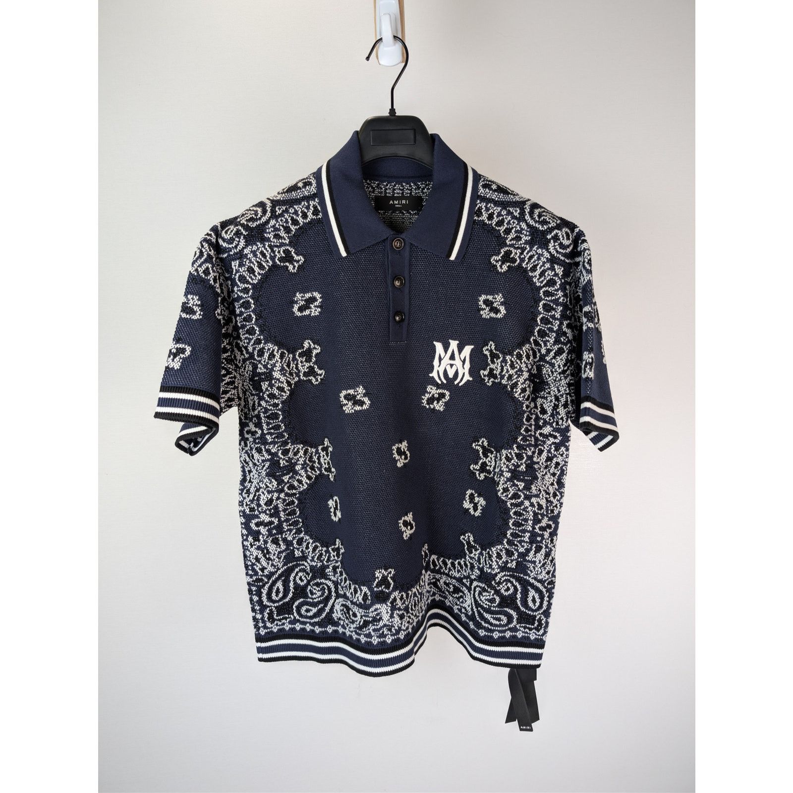 Amiri o1rshd1 Bandana Polo Shirt in Blue Size US S / EU 44-46 / 1 - 2 Thumbnail