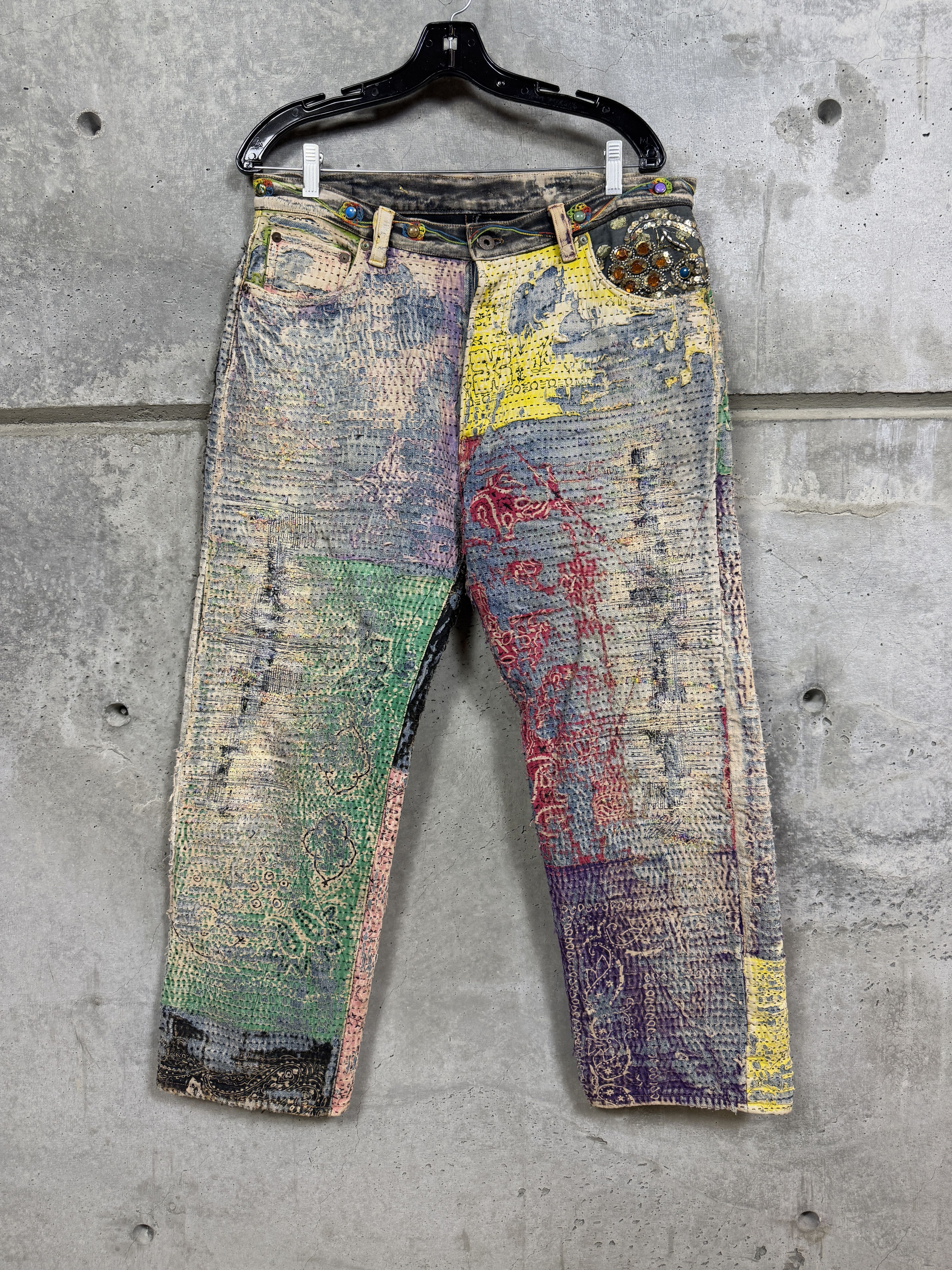 Proleta Re Art #25 Proleta Re Art PSYCHEDELIC Distressed Denim Jeans Size US 34 / EU 50 - 1 Thumbnail