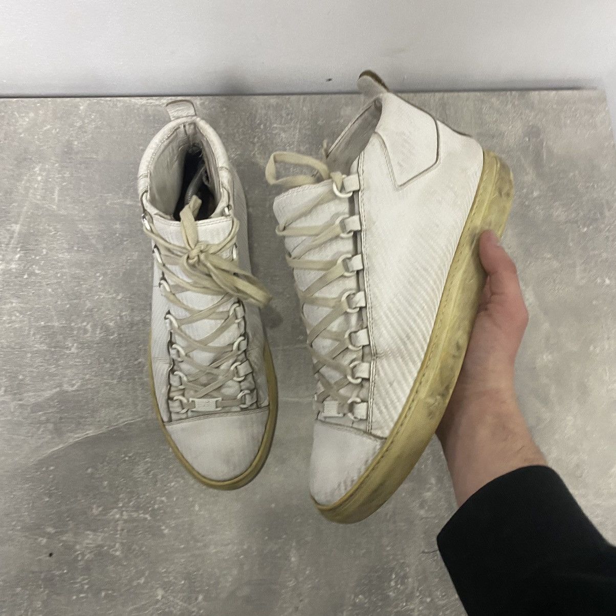 Balenciaga Balenciaga Arena High Top Leather Sneakers Size US 8.5 / EU 41-42 - 2 Thumbnail