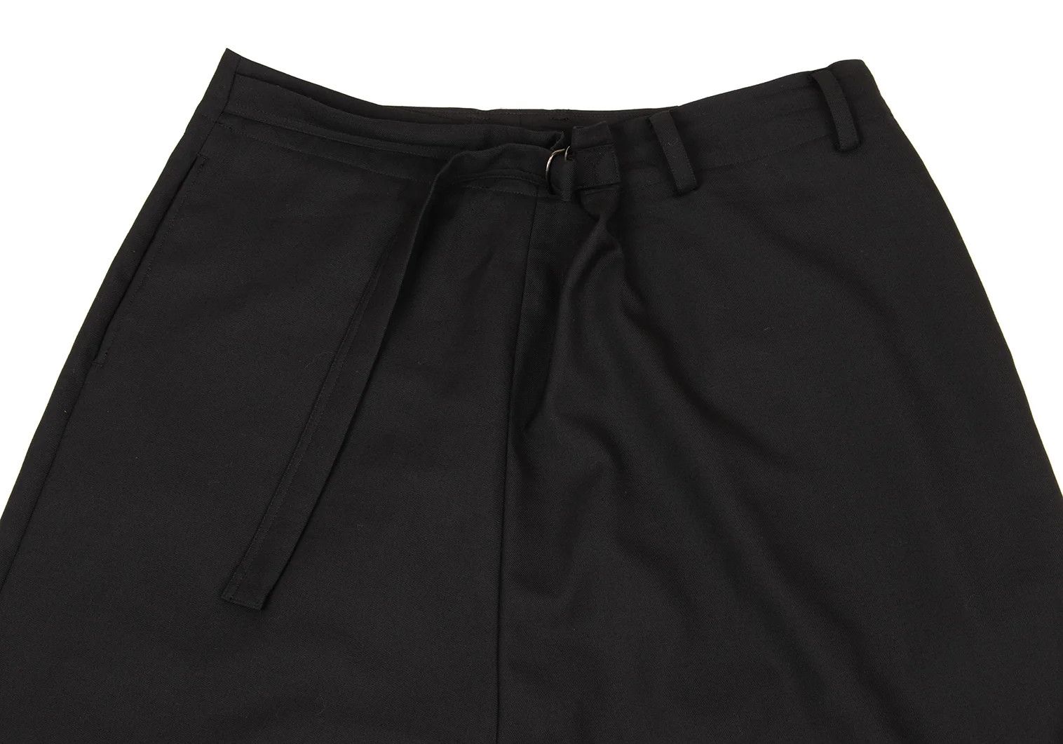Yohji Yamamoto Wool-Poly Gabardine Belted Sarouel Pants in Black Size US 34 / EU 50 - 2 Thumbnail