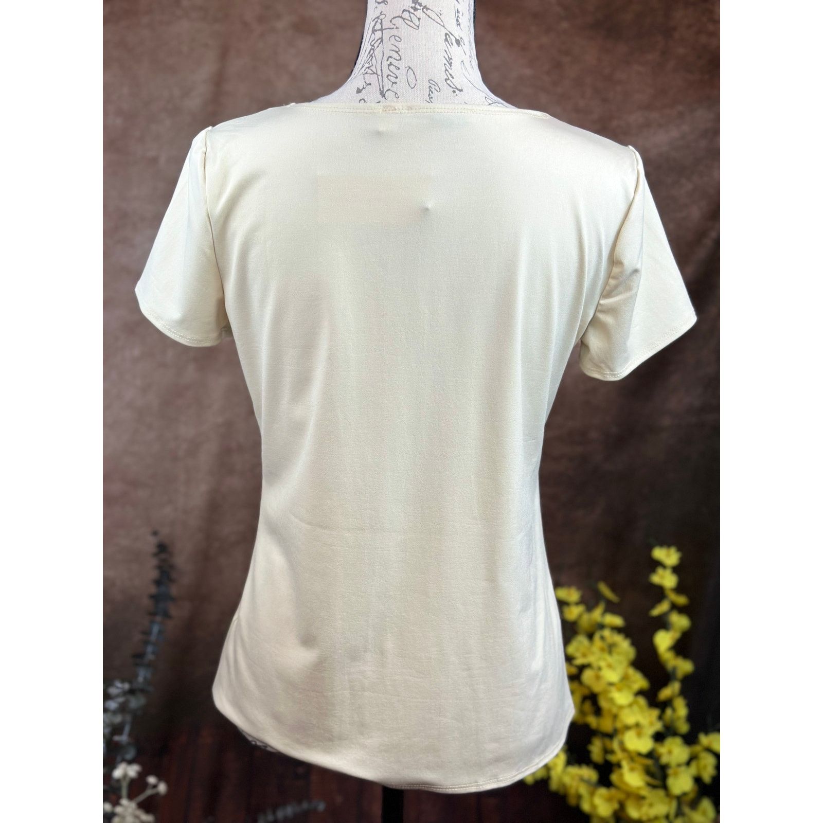 Other Scoop Neck Short Sleeve Pullover Notations Blouse Tan S Size S / US 4 / IT 40 - 9 Thumbnail