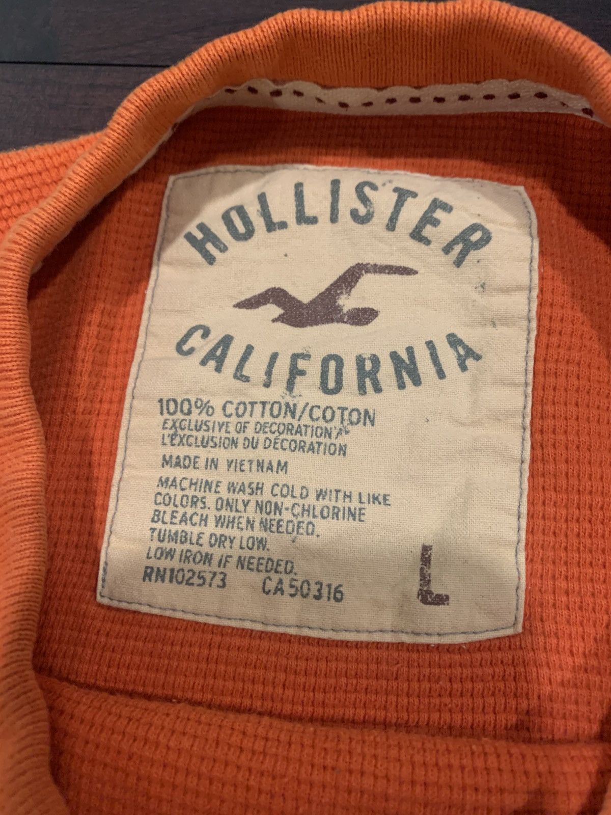 Hollister early 2000”s orange hollister thermal long sleeve Size US L / EU 52-54 / 3 - 3 Thumbnail