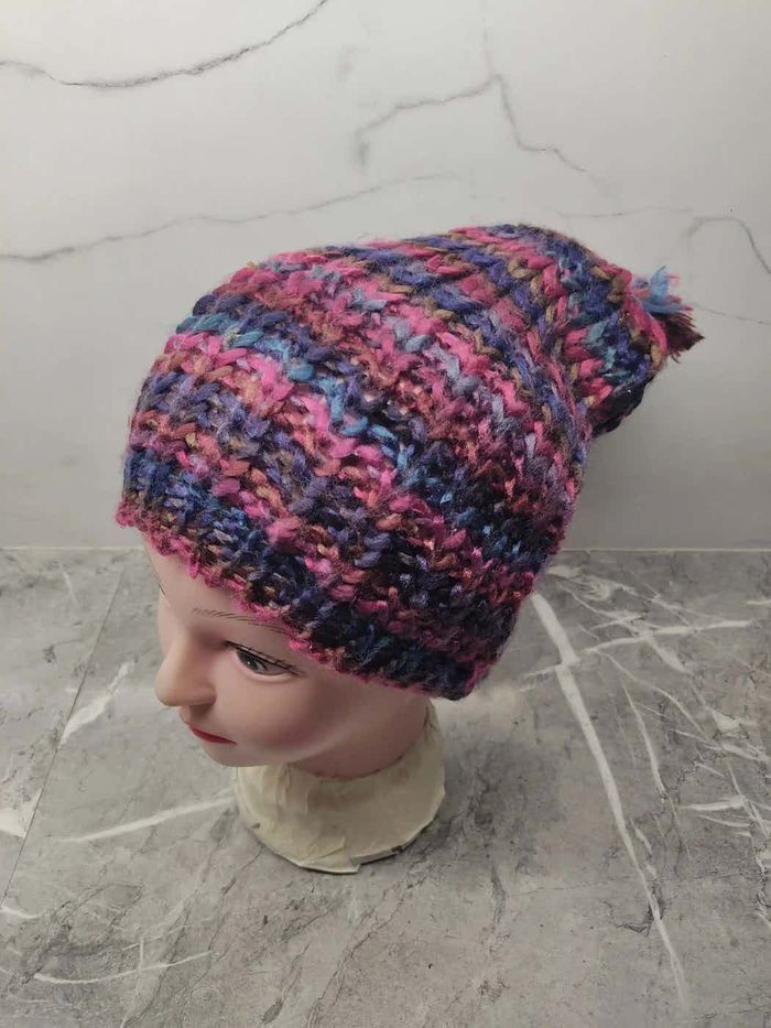 Japanese Brand Vintage Knit Wool Multicolour Beanie Hat Size ONE SIZE - 1 Thumbnail
