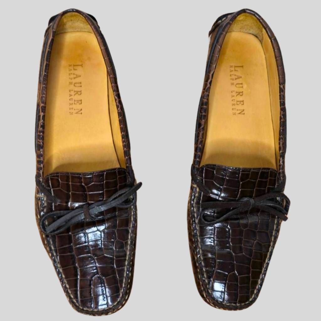 Lauren Ralph Lauren Lauren Ralph Lauren Women's Loafers Size 6B Brown Croc Embos Size US 6 / IT 36 - 4 Thumbnail