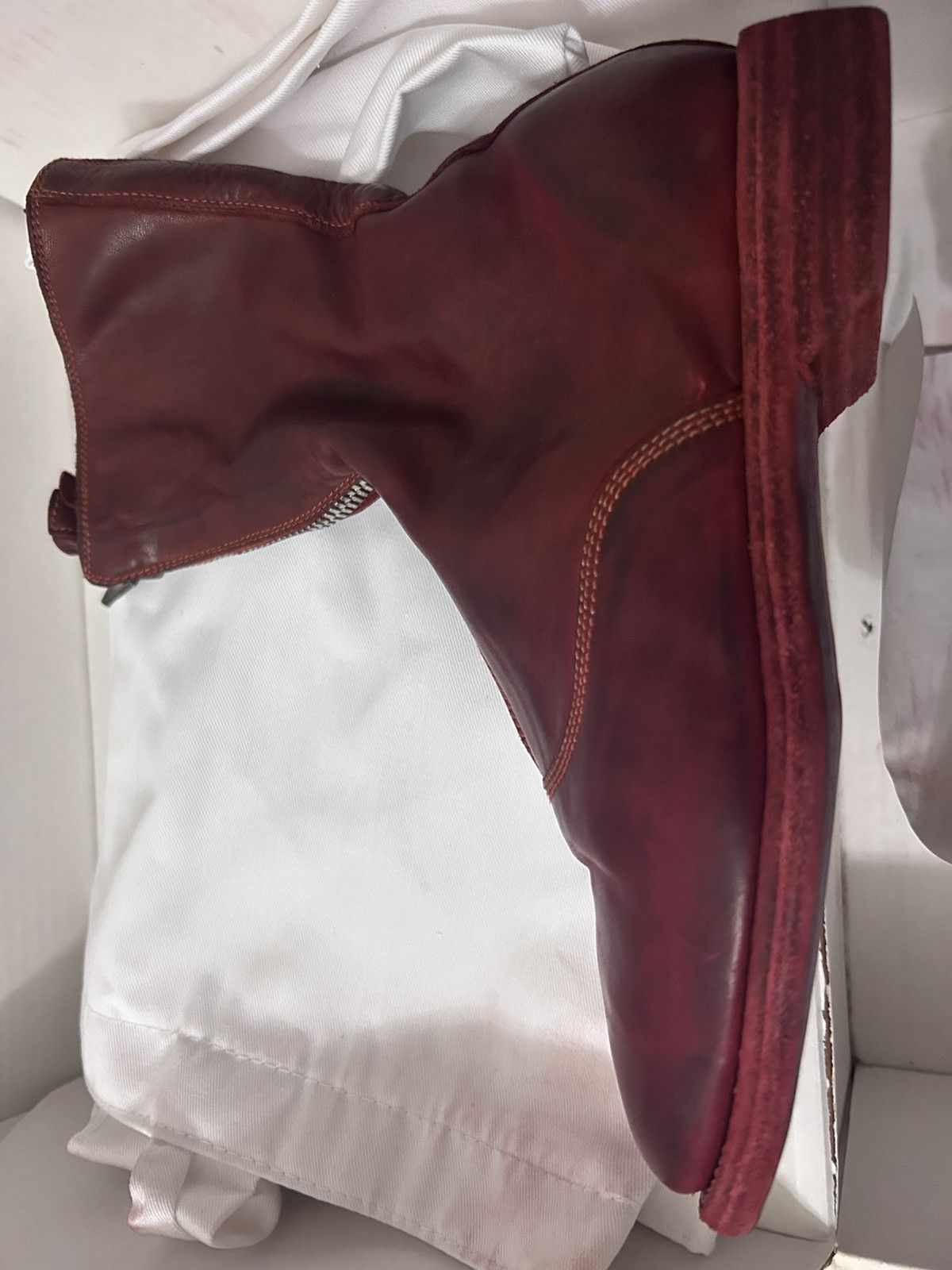Guidi GUIDI 310 women’s red horse leather front zip ankle boots Size US 6 / IT 36 - 2 Thumbnail