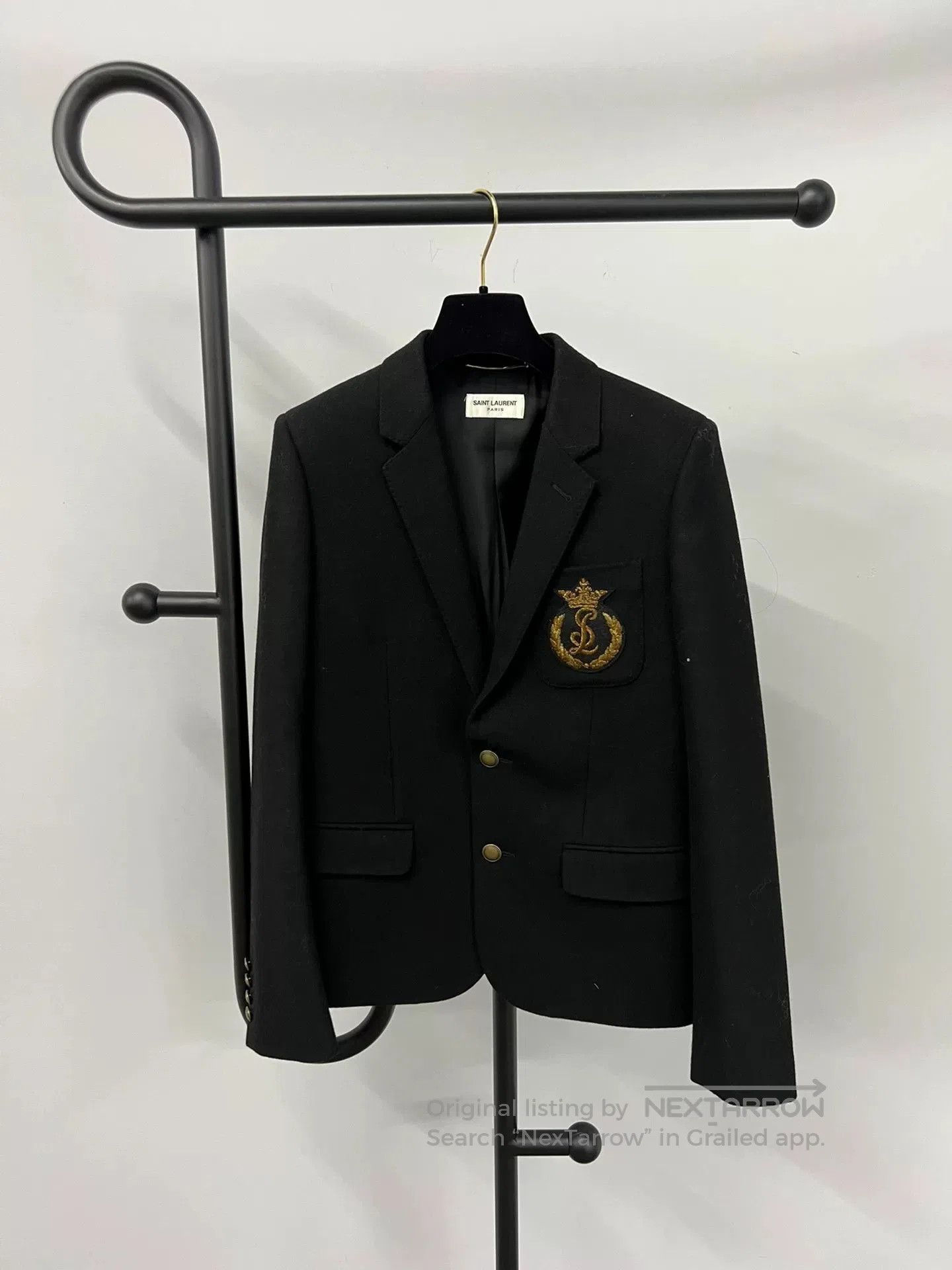Saint Laurent Paris Saint Laurent YSL Badge Embroidered Wool Blazer. Size US XXS / EU 40 - 1 Thumbnail