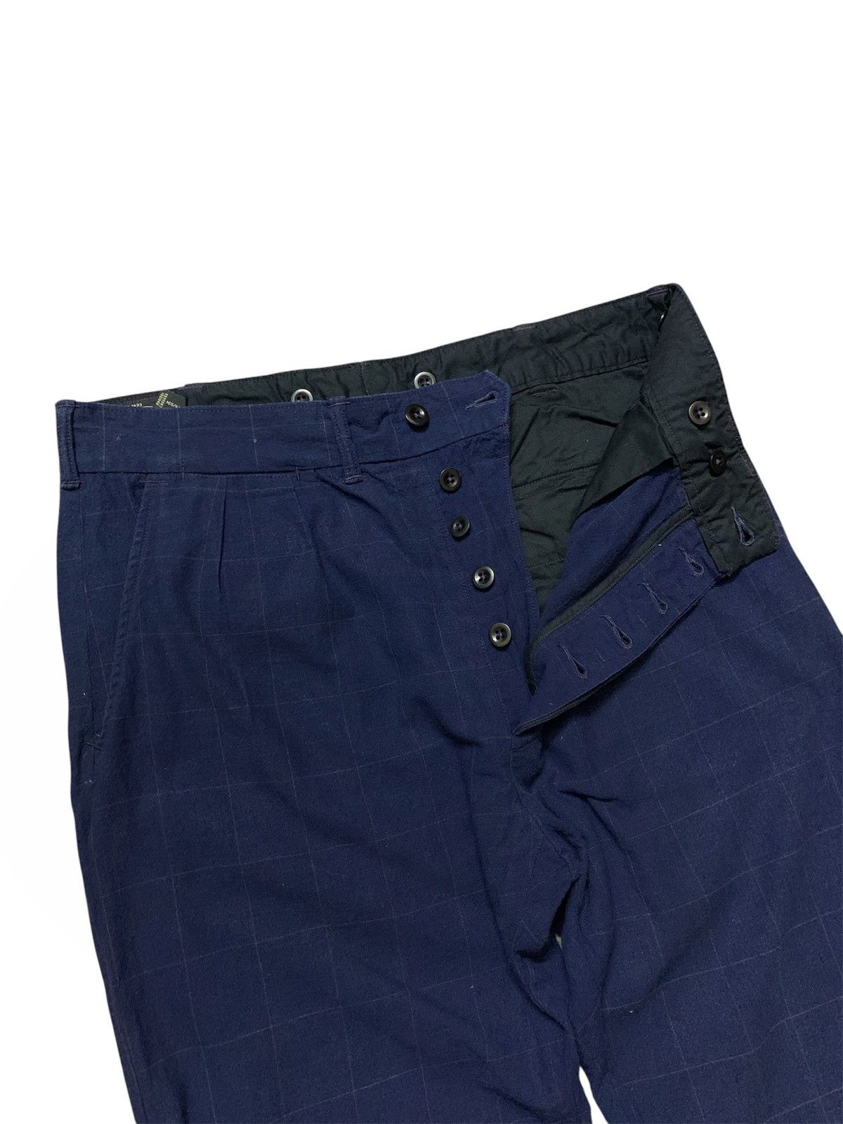 RRL Ralph Lauren RRL Double Pleat Navy Check Pants Vintage Style Size US 32 / EU 48 - 1 Thumbnail