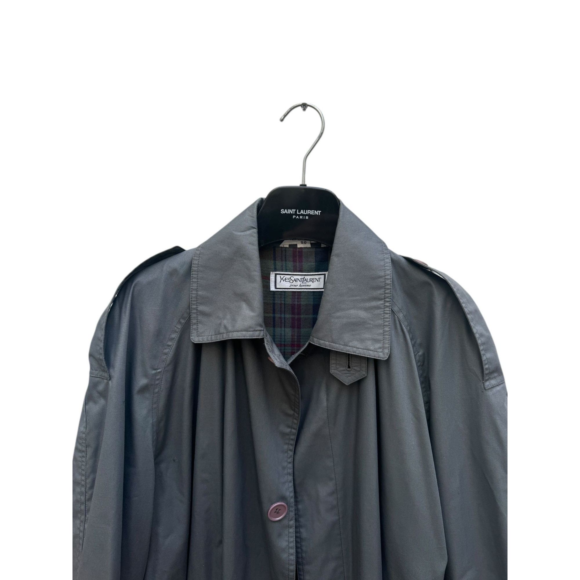 Yves Saint Laurent Grey Belted Coat Size US L / EU 52-54 / 3 - 4 Thumbnail