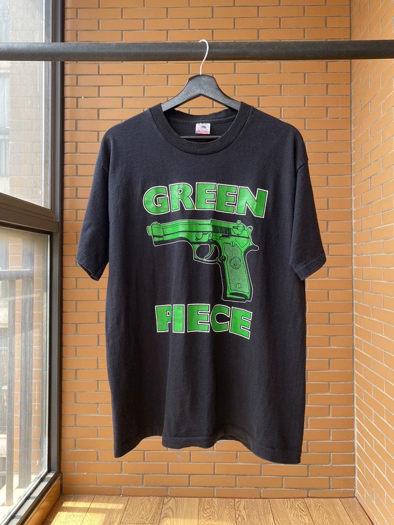 Vintage VintageTee 90s Green Piece 2505-Nextarrow Size US L / EU 52-54 / 3 - 1 Thumbnail