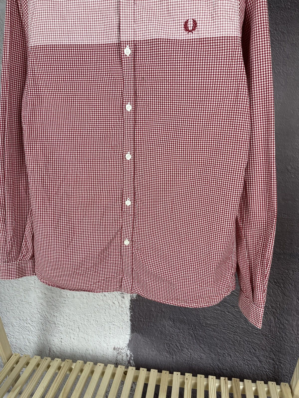 Fred Perry Fred Perry red checkered long sleeve shirt Size US M / EU 48-50 / 2 - 8 Thumbnail
