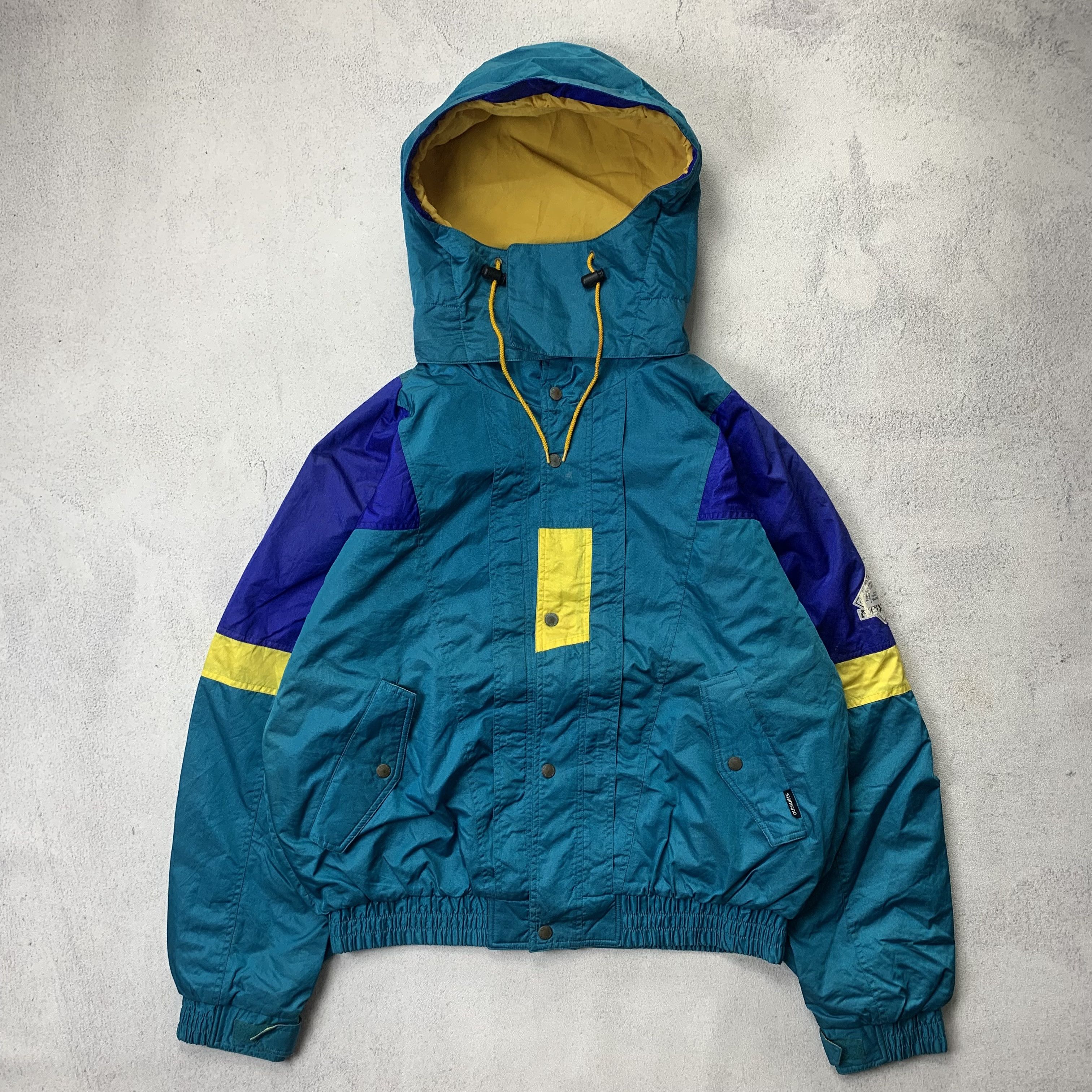 Vintage 90s Shimano Fishing Gear Nexus Shimano Japanese Brand Windbreaker Bomber Outerwear Lightwight Windbreaker Jacket Blue Size L