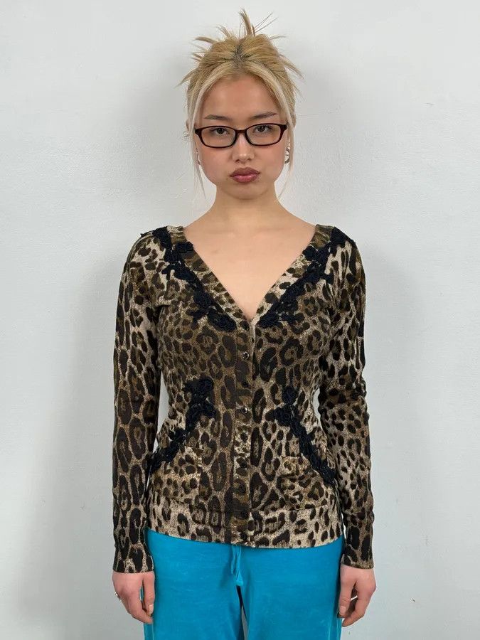 Dolce & Gabbana 2010s Dolce & Gabbana Leopard Print Cardigan Size S / US 4 / IT 40 - 1 Thumbnail